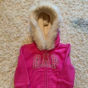 Gap Fur Lined Zip Up Jacket